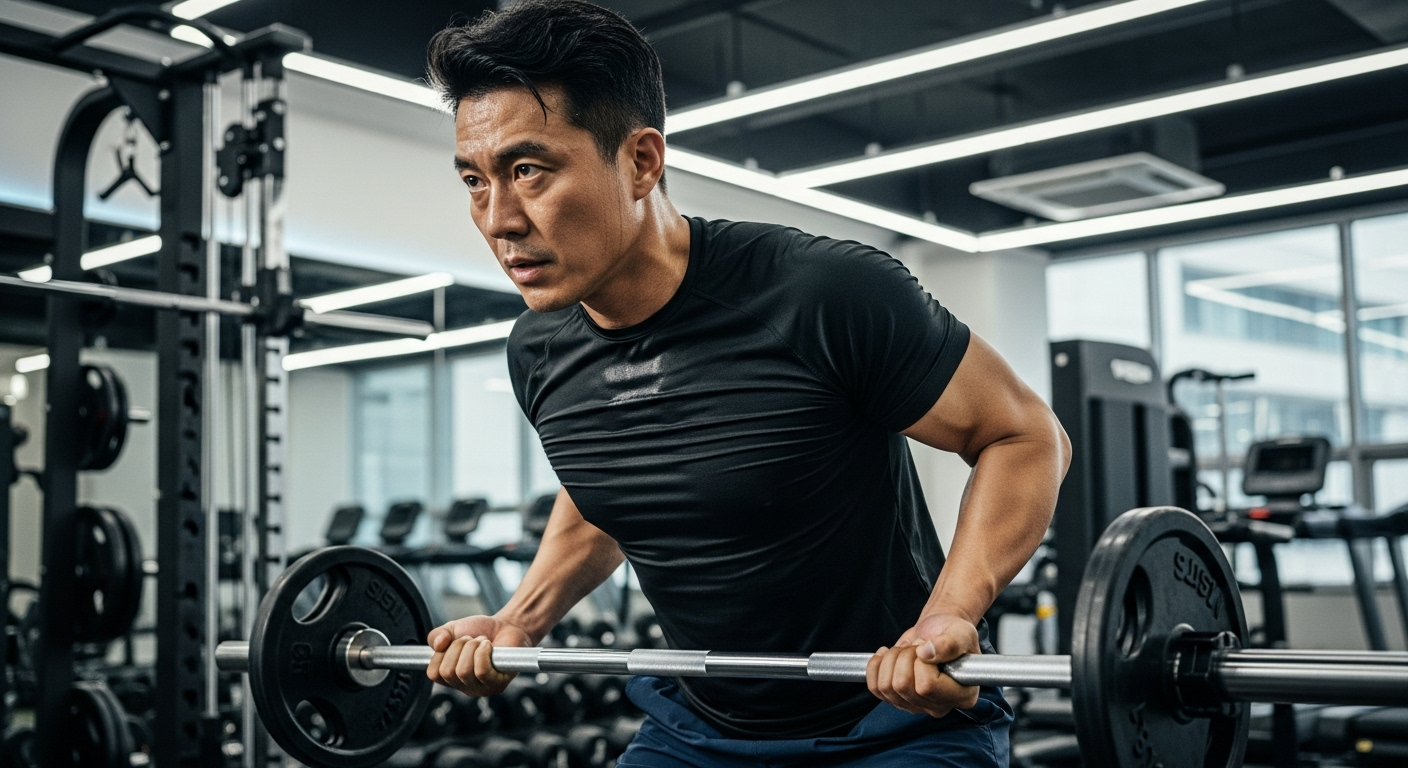 건강관리 열심히 하는 중년 남성