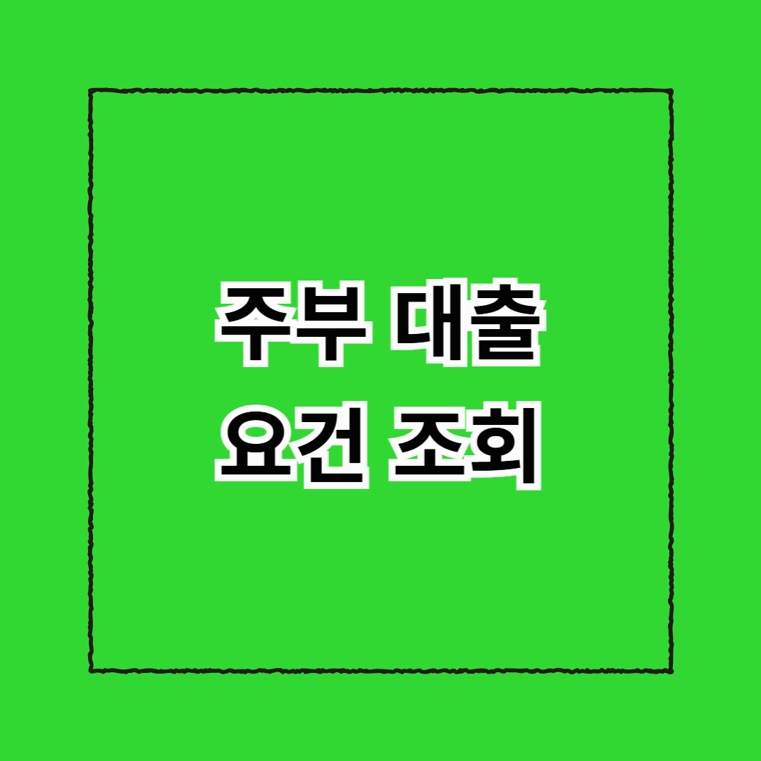 주부 대출 요건 조회