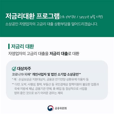 소상공인 대환 대출 채무 탕감