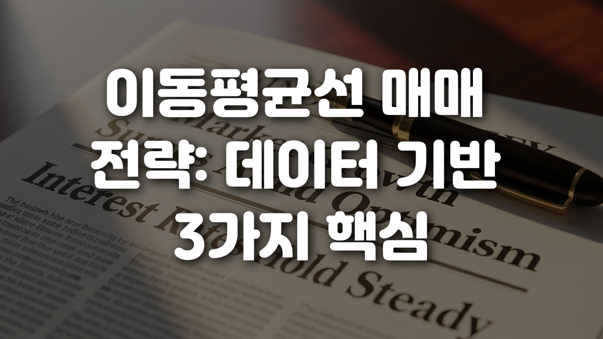 이동평균선 매매 전략 데이터 기반 3가지 핵심
