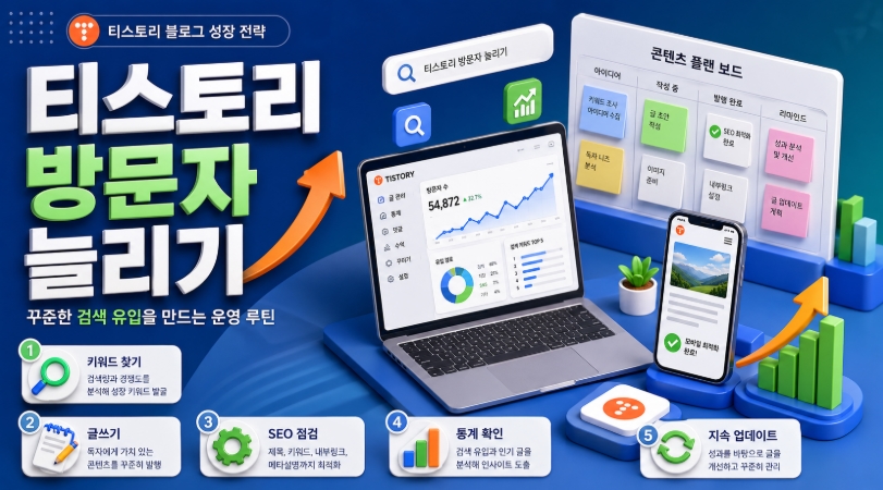 티스토리 방문자 늘리는 방법, 검색 유입을 꾸준히 만드는 블로그 운영 전략