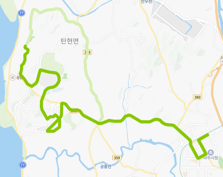 파주-75-2번-버스-노선-지도