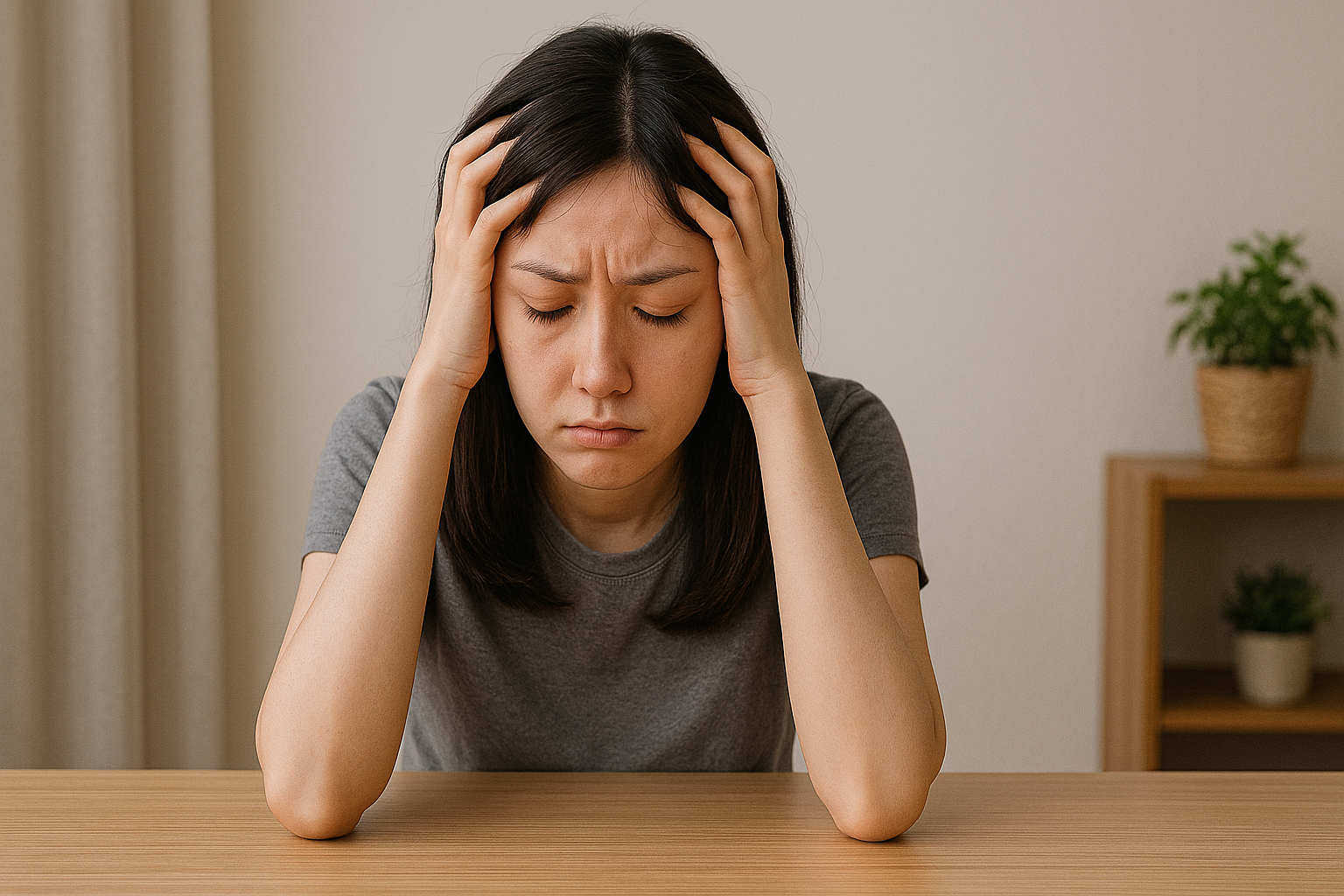 번아웃을 겪고 있는 여성