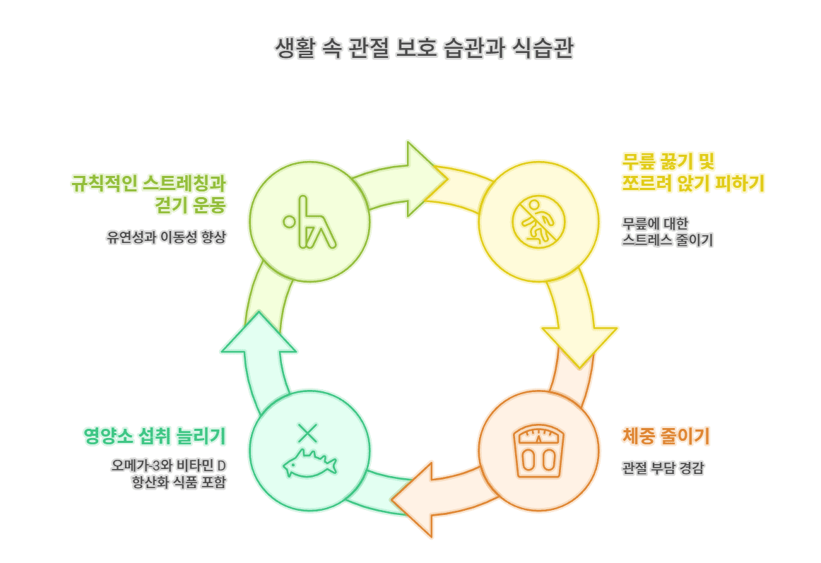 관절염 생활 속 관절 보호 습관과 식습관