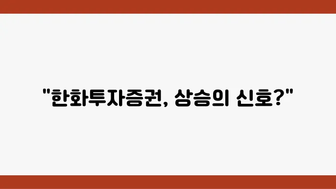 한화투자증권의 사업 전망