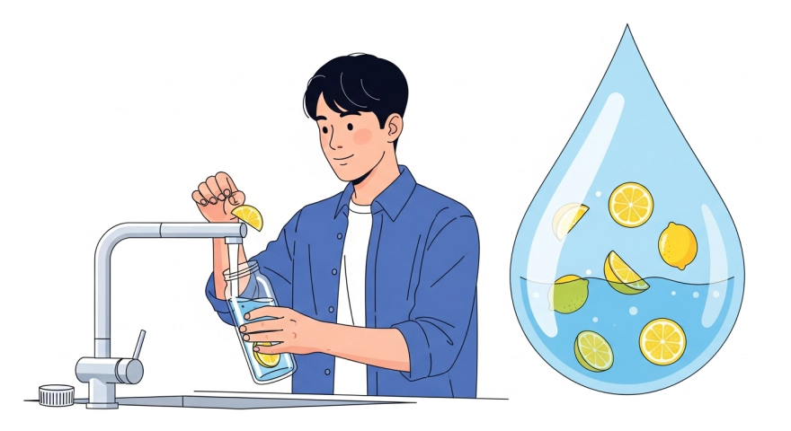 진한 레몬즙과 연하게 희석한 레몬 물을 비교한 콘셉트 이미지