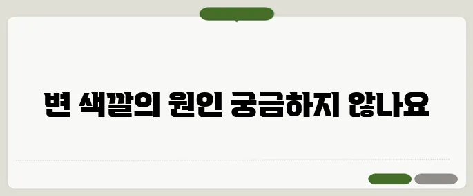 초록색 변 건강에 이상 신호일까?