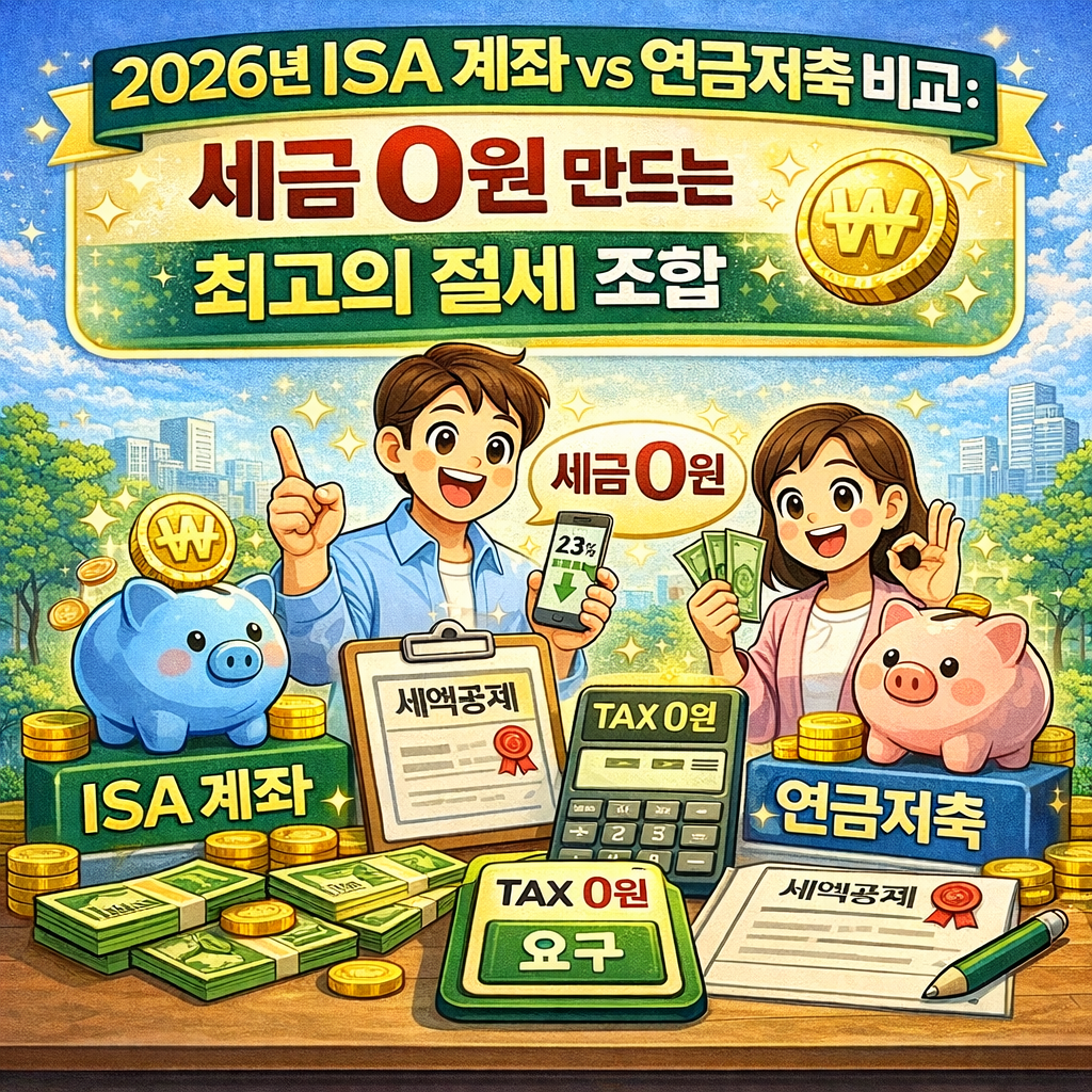 2026년 ISA 계좌 vs 연금저축 비교: 세금 0원 만드는 최고의 절세 조합
ISA계좌혜택, 연금저축IRP비교, 절세전략, 배당소득세비과세, 2026년연말정산, 증권사ISA비교, 개인연금저축, 재테크꿀팁, 거북이의재테크, 금융소득종합과세