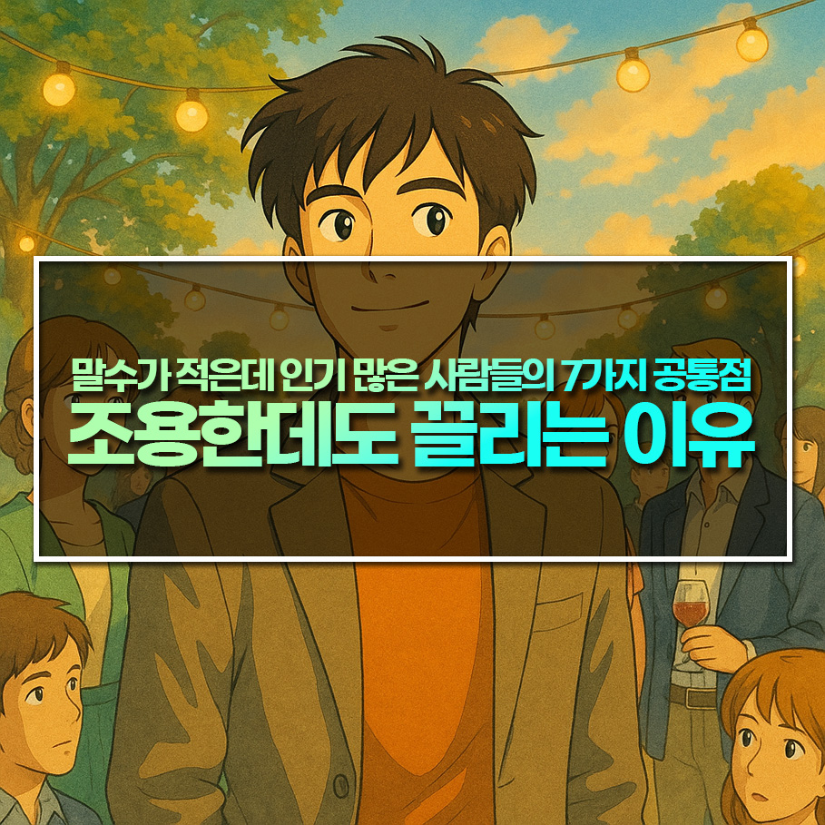 말수가 적은데 인기 많은 사람들의 7가지 공통점 – 조용한데도 끌리는 이유