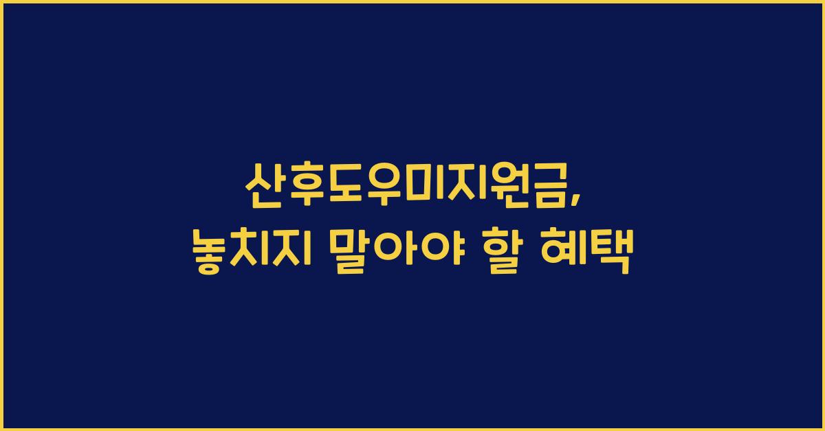 산후도우미지원금