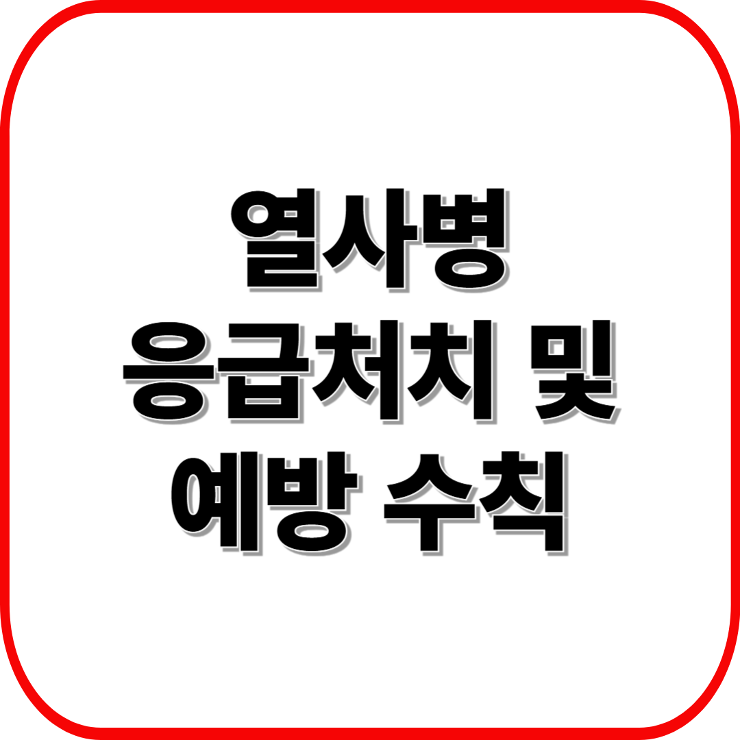 체감온도 35℃ 이상 지속 시의 열사병 응급처치 및 예방 수칙
