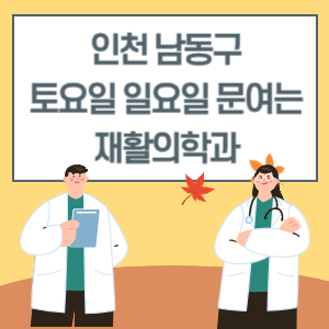 인천 남동구 토요일 일요일 재활의학과 진료 병원 리스트