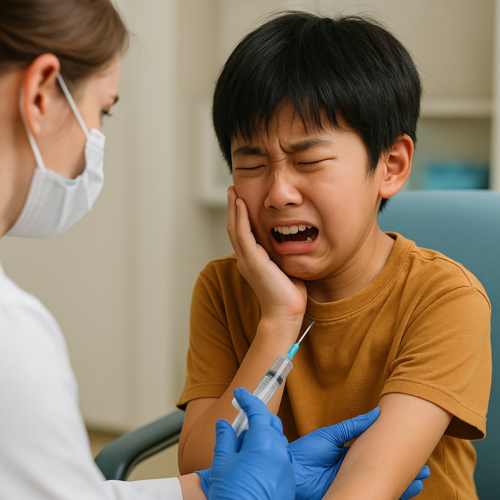 주사를 무서워하는 아이