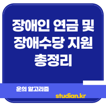 장애인 연금 및 장애수당 지원 총정리