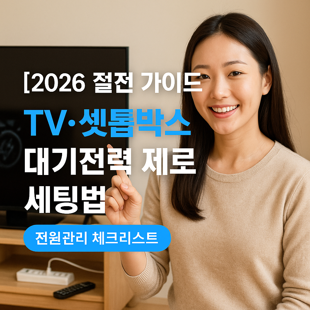 [2026 절전 가이드] TV&middot;셋톱박스 대기전력 제로 세팅법 ｜ 전원관리 체크리스트