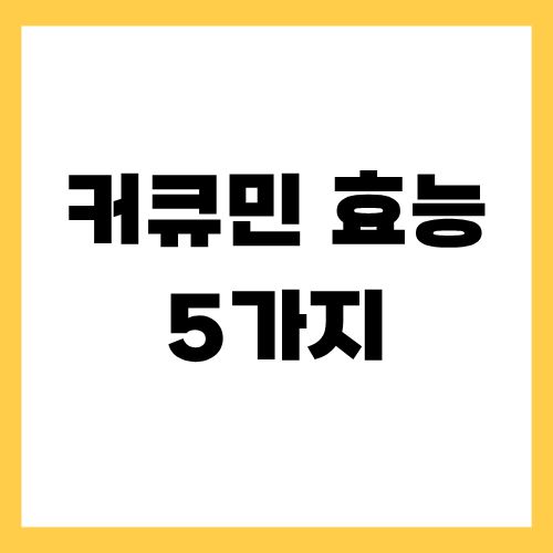 커큐민 효능 5가지