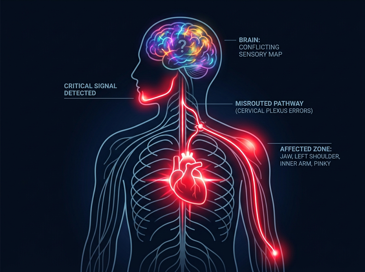 뇌의 착각이 부르는 비극: 방사통의 실체 참조 일러스트