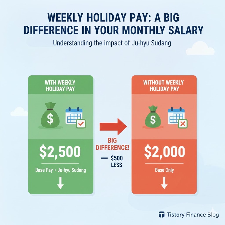 주휴수당 조건과 계산이 표시된 이미지