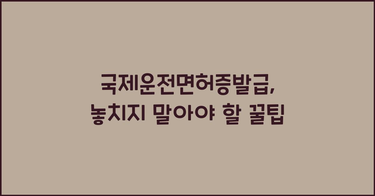 국제운전면허증발급