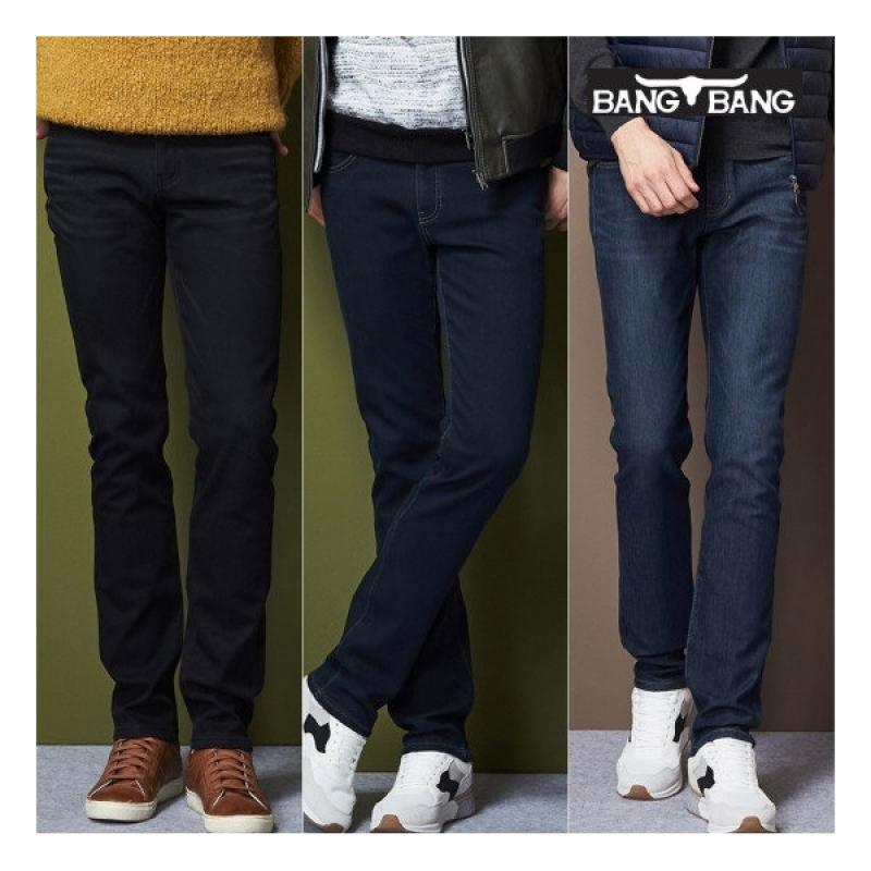 뱅뱅 남성 플리스 본딩 기모데님 3종세트