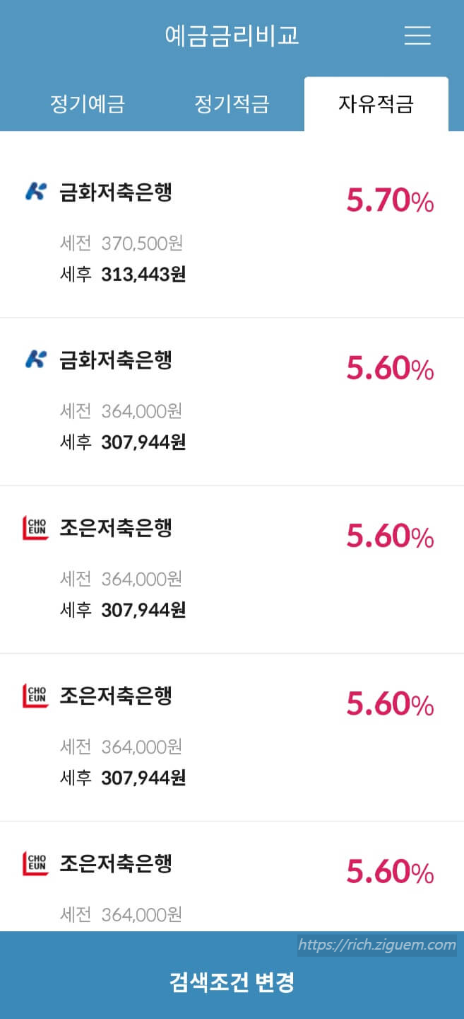 정기예금 금리비교