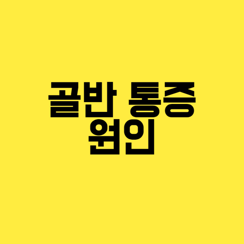 골반 통증 원인