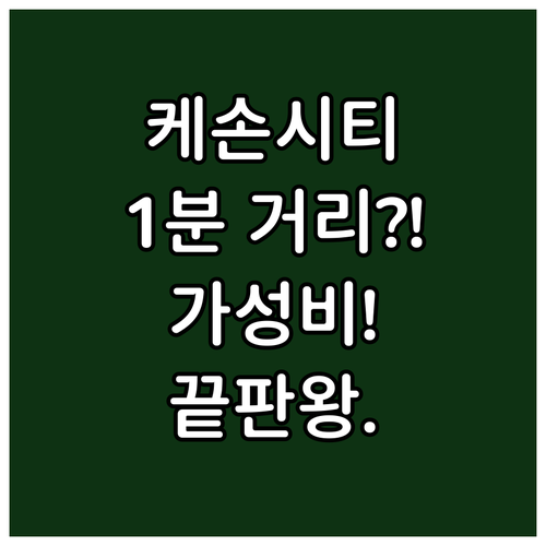 쇼핑몰 1분 거리 케손시티 호텔 가성..