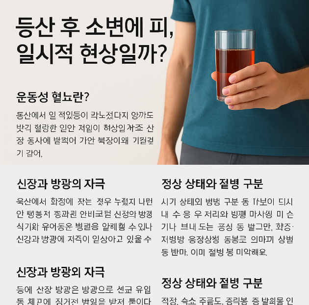 등산후 소변의 피, 일시적 현상일까 관련