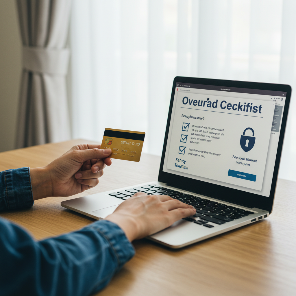 노트북으로 해외직구 안전결제를 하는 모습