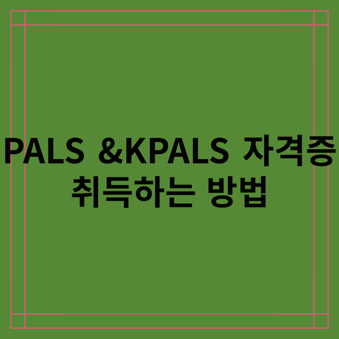 PALS &amp; KPALS 자격증 취득 방법 및 소아 심폐소생술의 중요성