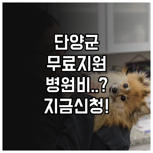 취약계층 반려동물 의료비 지원 단양군..