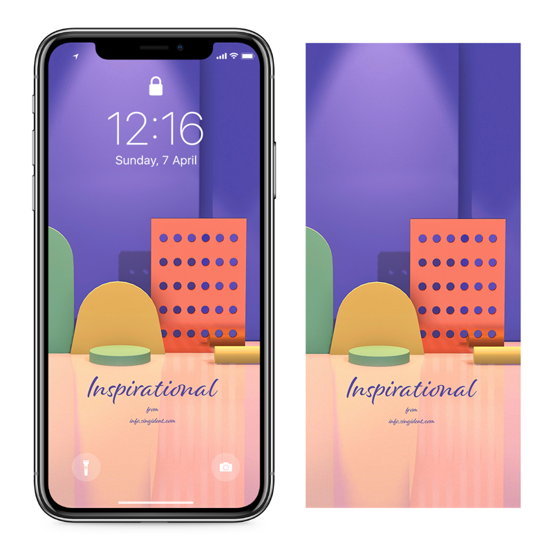 09 보라색과 오렌지색 그래픽 C - Inspirational 아이폰보라색배경화면