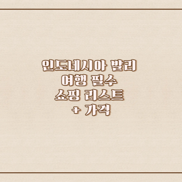 인도네시아-발리-쇼핑리스트