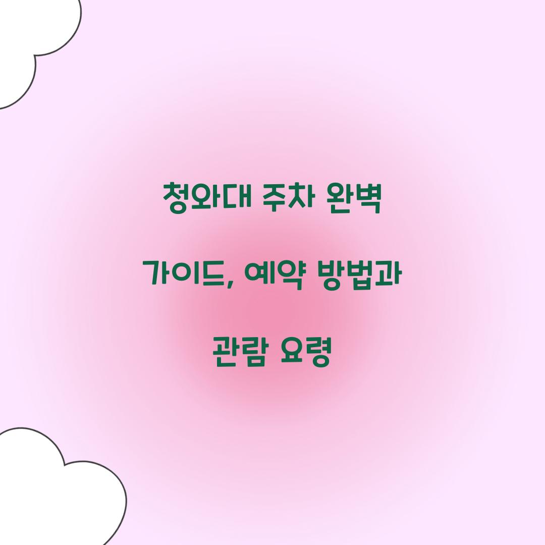 청와대 주차