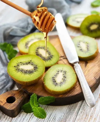 꿀+키위 트러블 진정팩 만들기