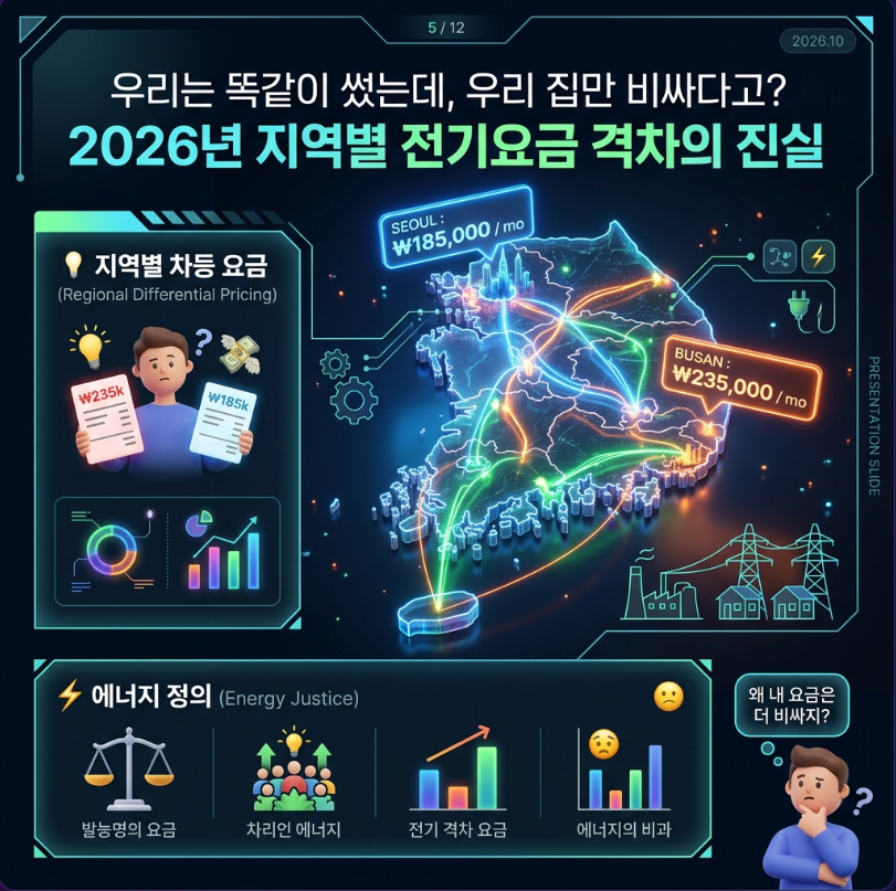 2026년 우리 동네 전기요금, 수도권부산 최대 15% 차이? 지역별 요금제 오해와 진실