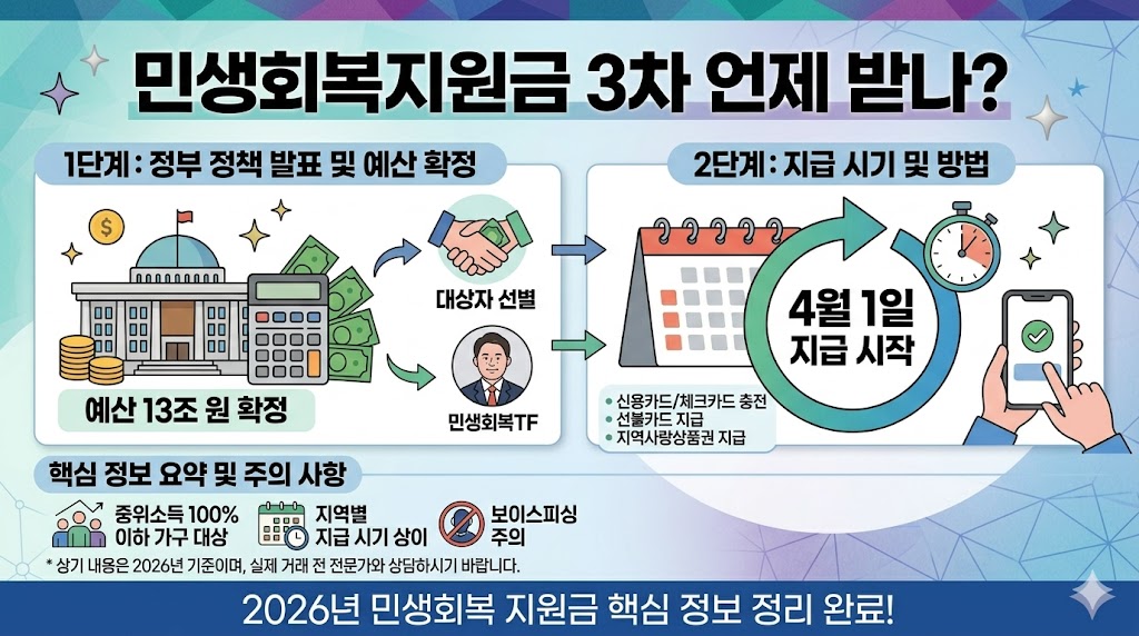 민생회복지원금 3차 언제 받나? 고유가 지원금 대상·금액·지급시기 총정리