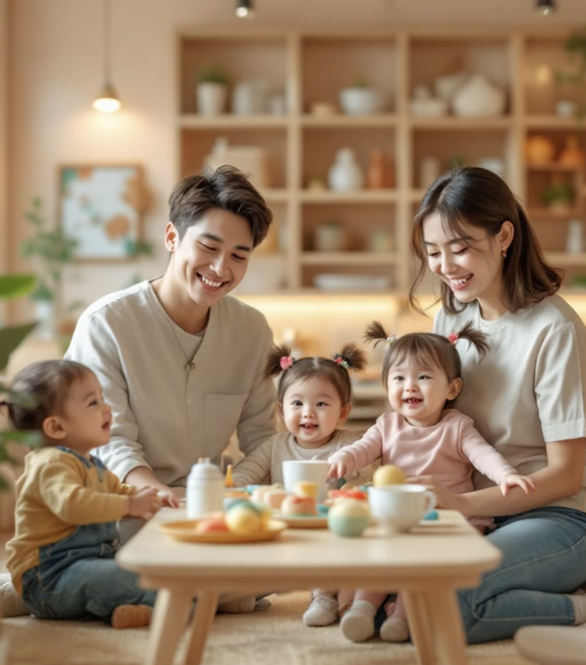 3자녀 가족 이미지