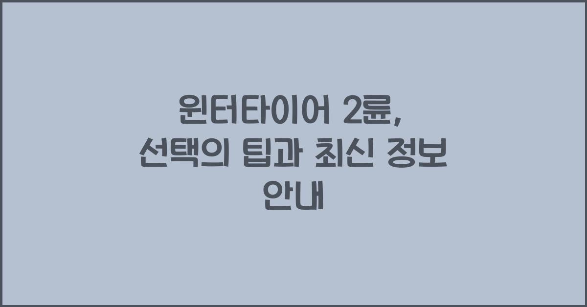 윈터타이어 2륜