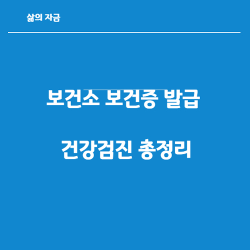 보건소 보건증발급