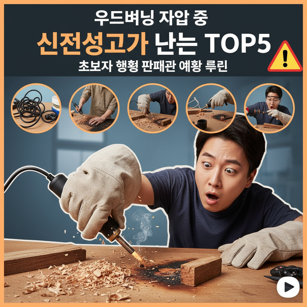 우드버닝 작업 중 안전사고가 나는 순간 TOP5– 초보자 행동 패턴과 예방 루틴 정리