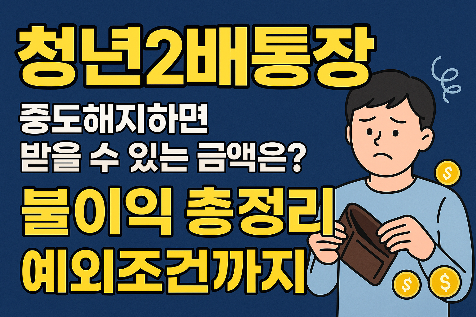 청년2배통장 중도해지하면 받을 수 있는 금액은? 불이익 총정리와 예외조건까지