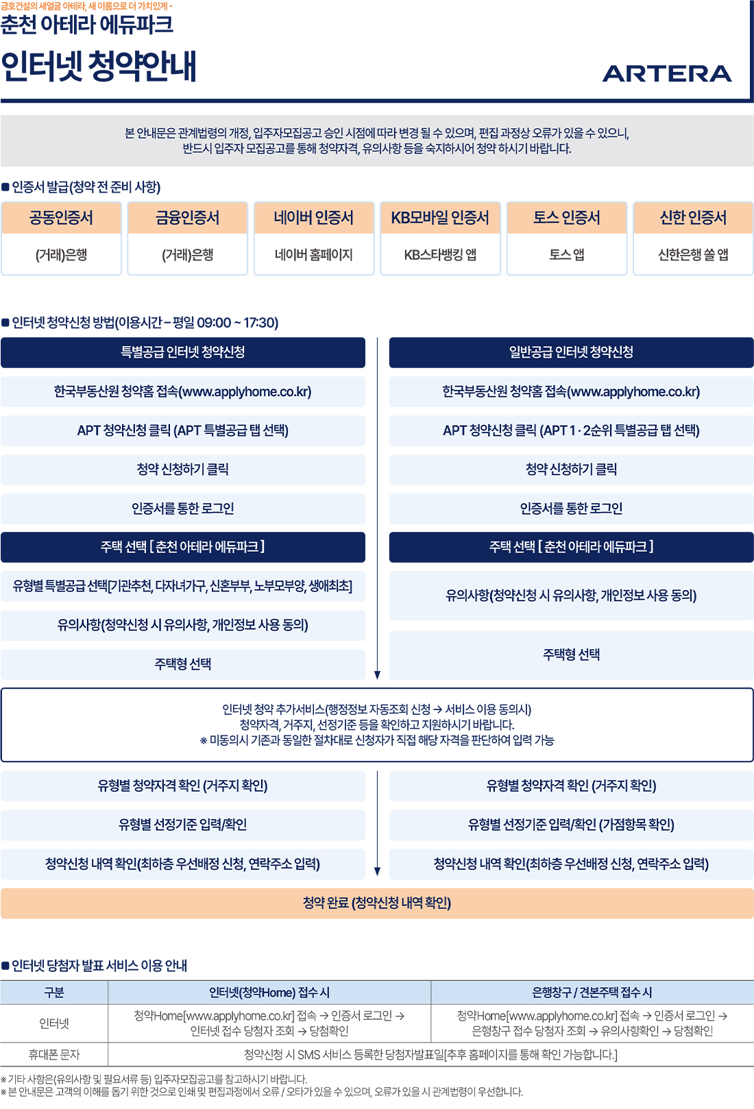 춘천 아테라 에듀파크 인터넷청약안내