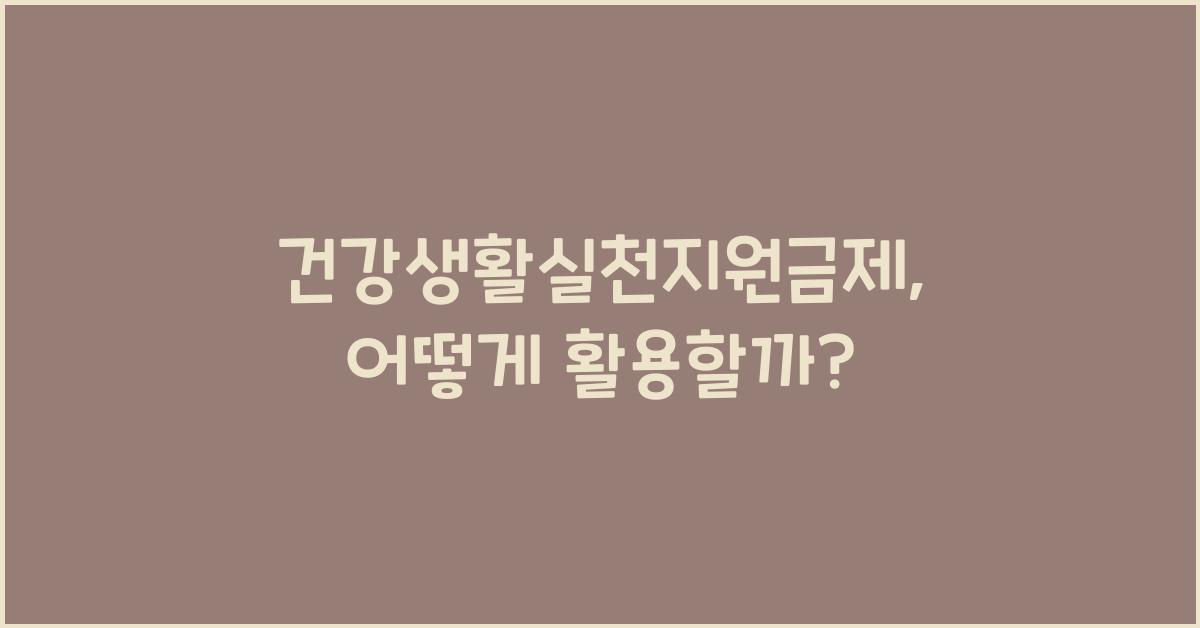 건강생활실천지원금제