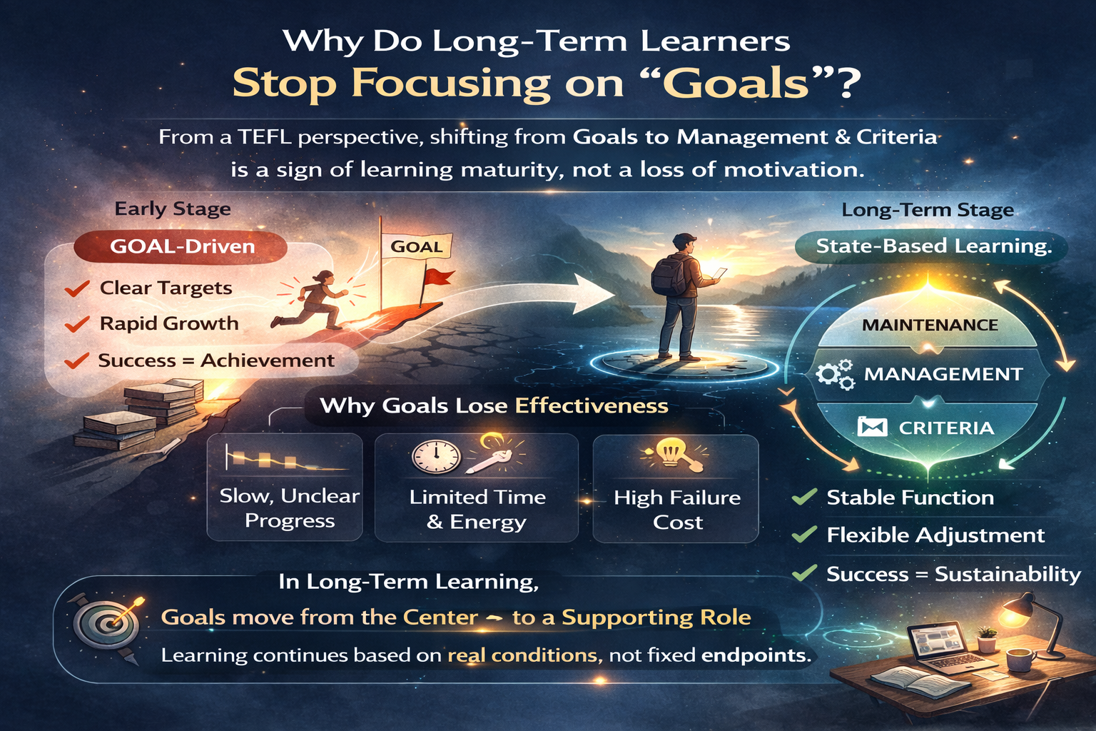 TEFL 영어교수법 장기 학습자는 왜 더 이상 ‘목표 중심’으로 움직이지 않는가
