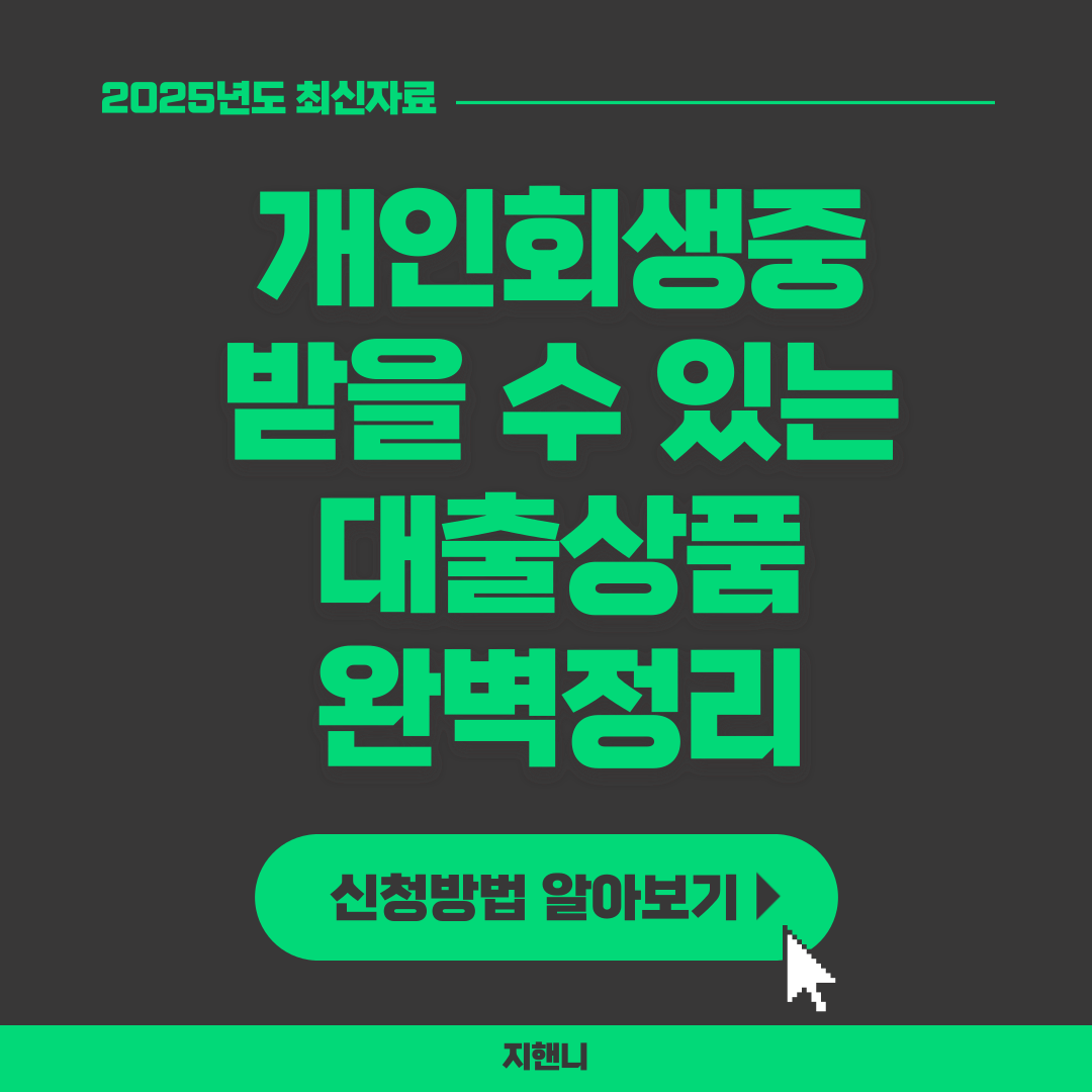 개인회생중 받을 수 있는 대출상품