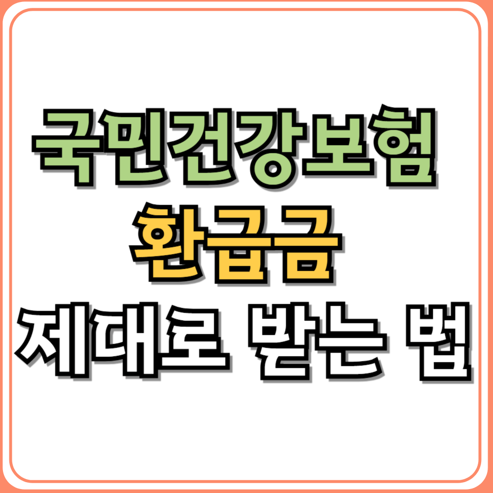 국민건강보험 환급금 제대로 받는 법