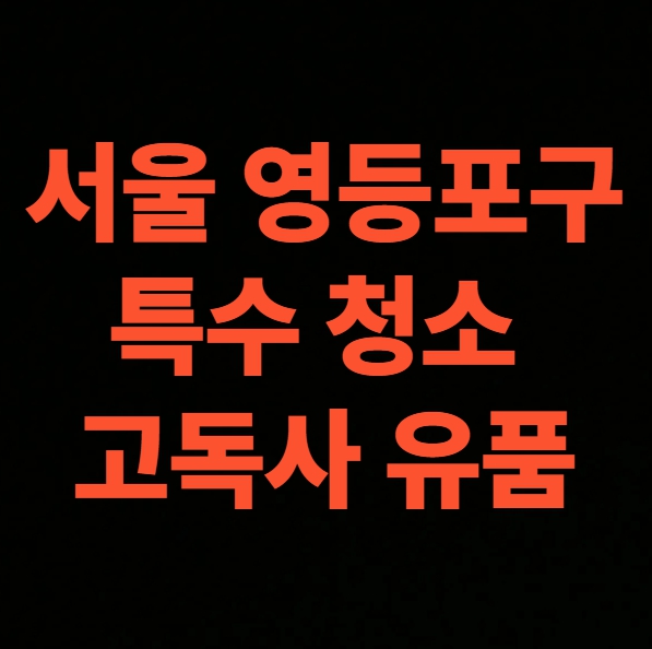 서울 영등포구 유품정리 업체 비용 쓰레기집 청소