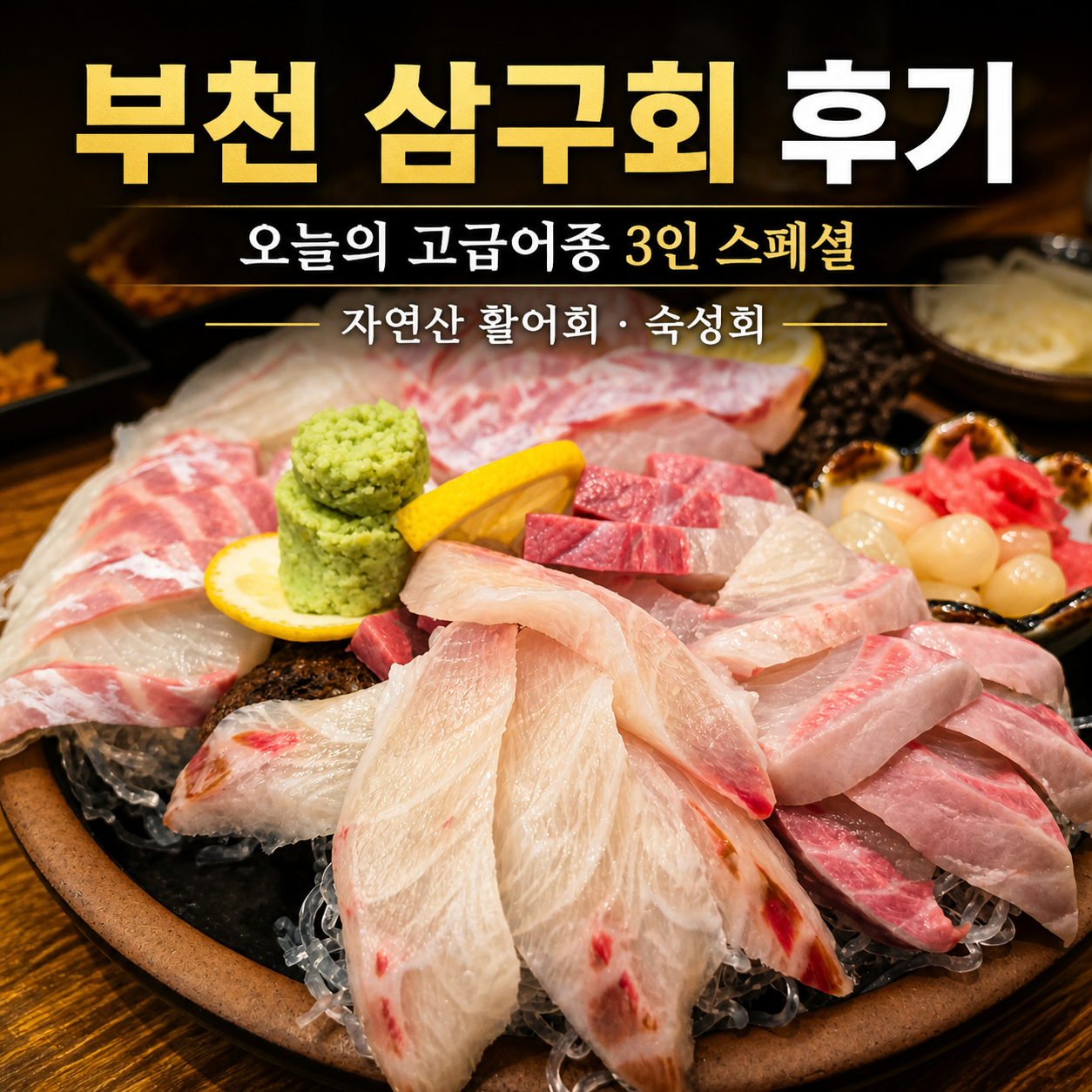 부천 송내역 맛집 삼구회 후기, 친구들과 오늘의 고급어종 3인 스페셜에 소주 한잔