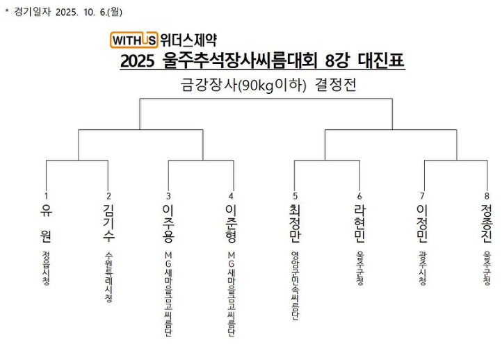  금강급 8강 대진표